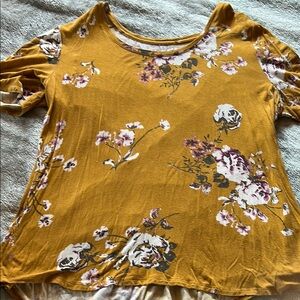 Floral Mustard Women's Top